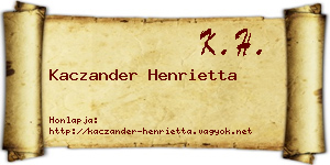 Kaczander Henrietta névjegykártya
